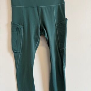 Athleta Pocket Green Leggings Athletic Yoga Running Women’s Size S